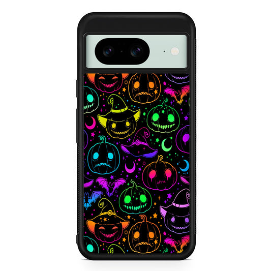 Halloween Pumpkins and Flying Bats Google Pixel 8 Case | Durable Protective Cover for Google Pixel 8
