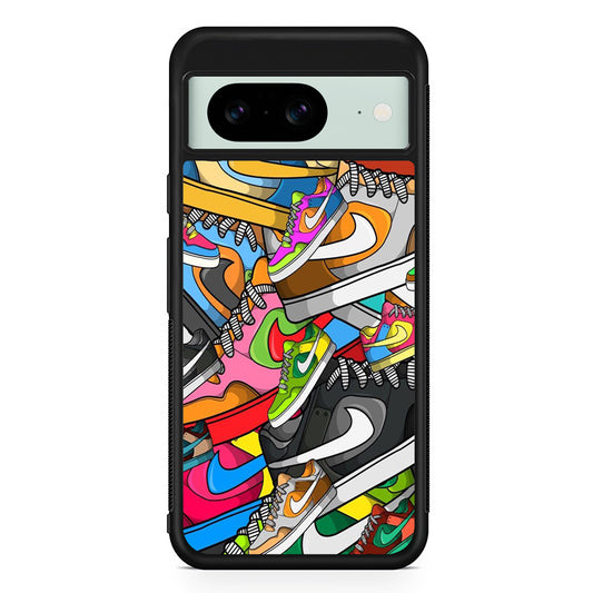 Nike Mix Shoes Google Pixel 8 Case | Slim Rubber Case for Google Pixel 8