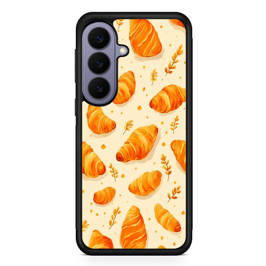 Croissant Dessert Pattern Samsung Galaxy S26 Case | Durable Rubber Case for Samsung Galaxy S26