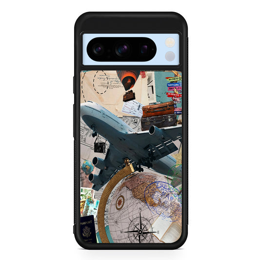 Flight Travel Vacation Google Pixel 8 Pro Case | Slim Rubber Case for Google Pixel 8 Pro