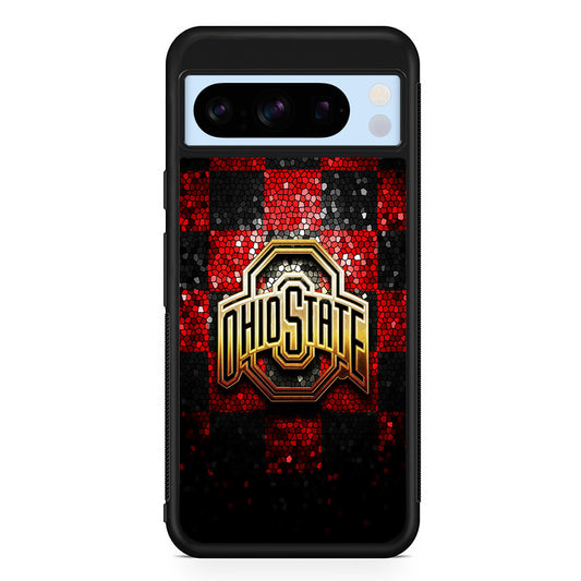 Ohio State Red Black Glitter Google Pixel 8 Pro Case | Slim Rubber Case for Google Pixel 8 Pro