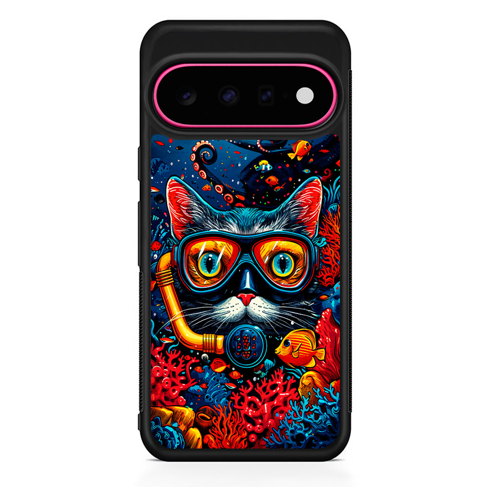 Kitty Cat Under The Sea Google Pixel 11 Case | Slim Shockproof Cover
