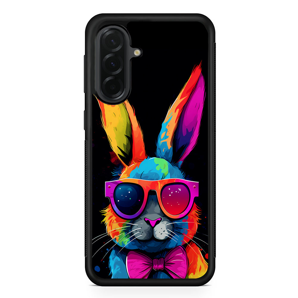 Cool Bunny With Sunglasses Samsung Galaxy A36 Case | Protective Rubber Cover