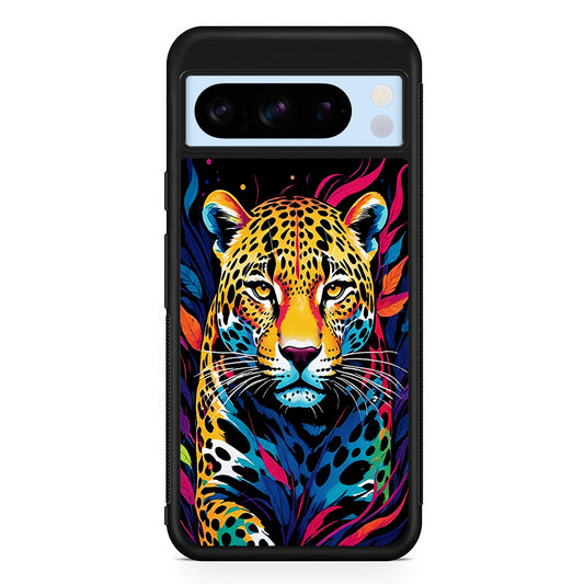 A Colorful Leopard on The Hunt Google Pixel 8 Pro Case | Slim Rubber Case for Google Pixel 8 Pro