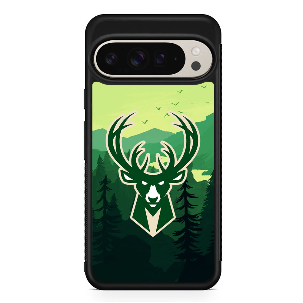 NBA Milwaukee Bucks Forest Google Pixel 9 Pro Case | Slim Protective Cover