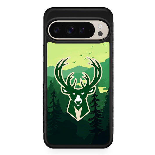 NBA Milwaukee Bucks Forest Google Pixel 9 Pro Case | Slim Protective Cover