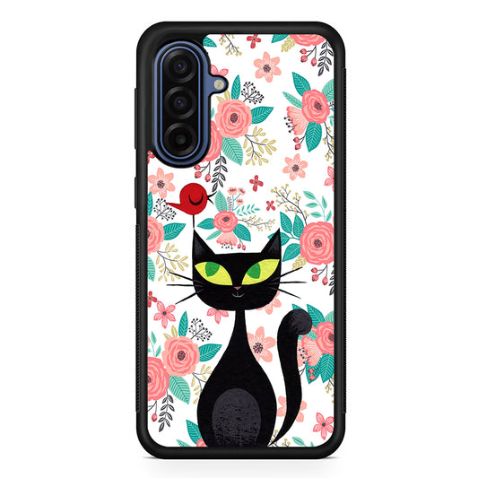 Cat Flower and Bird Samsung Galaxy A17 Case | Slim Protective Phone Cover