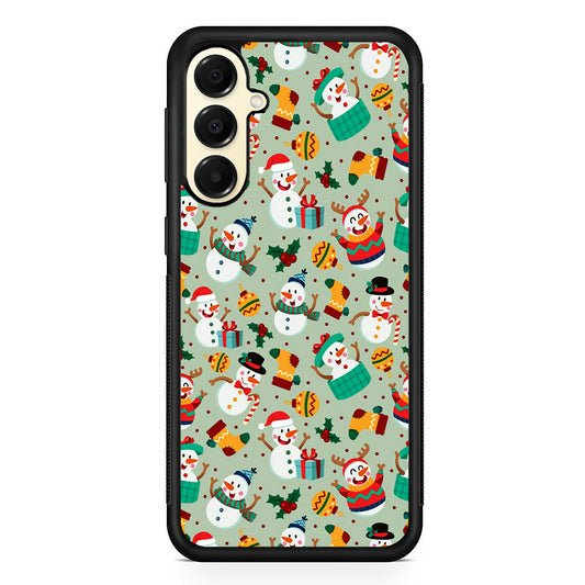 Snowman Cartoon Christmas Pattern Samsung Galaxy A16 Case | Slim Rubber Samsung Galaxy A16 Case