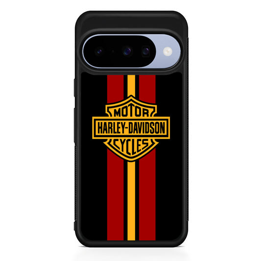 Harley Davidson Red Stripe Emblem Google Pixel 10 Case | Google Pixel 10 Rubber Protective Case