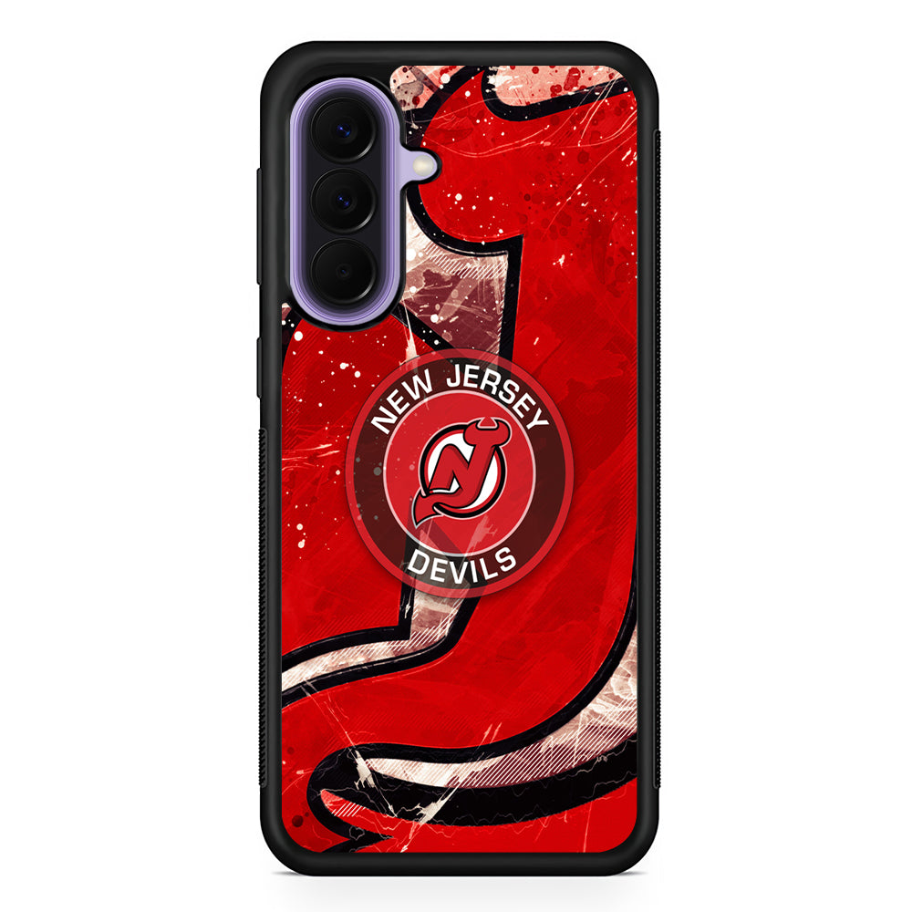 NHL New Jersey Devils The Red Samsung Galaxy A57 Case | Slim Samsung Galaxy A57 Rubber Case