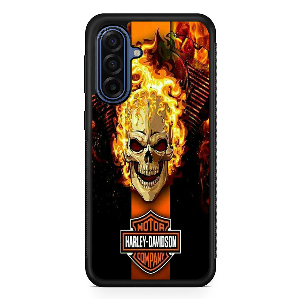 Harley Davidson Skull Fire Samsung Galaxy A17 Case | Samsung Galaxy A17 Protective Rubber Case