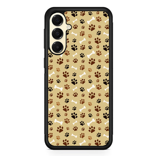 Dog Paw Print and Bones Samsung Galaxy A16 Case | Slim Rubber Samsung Galaxy A16 Case