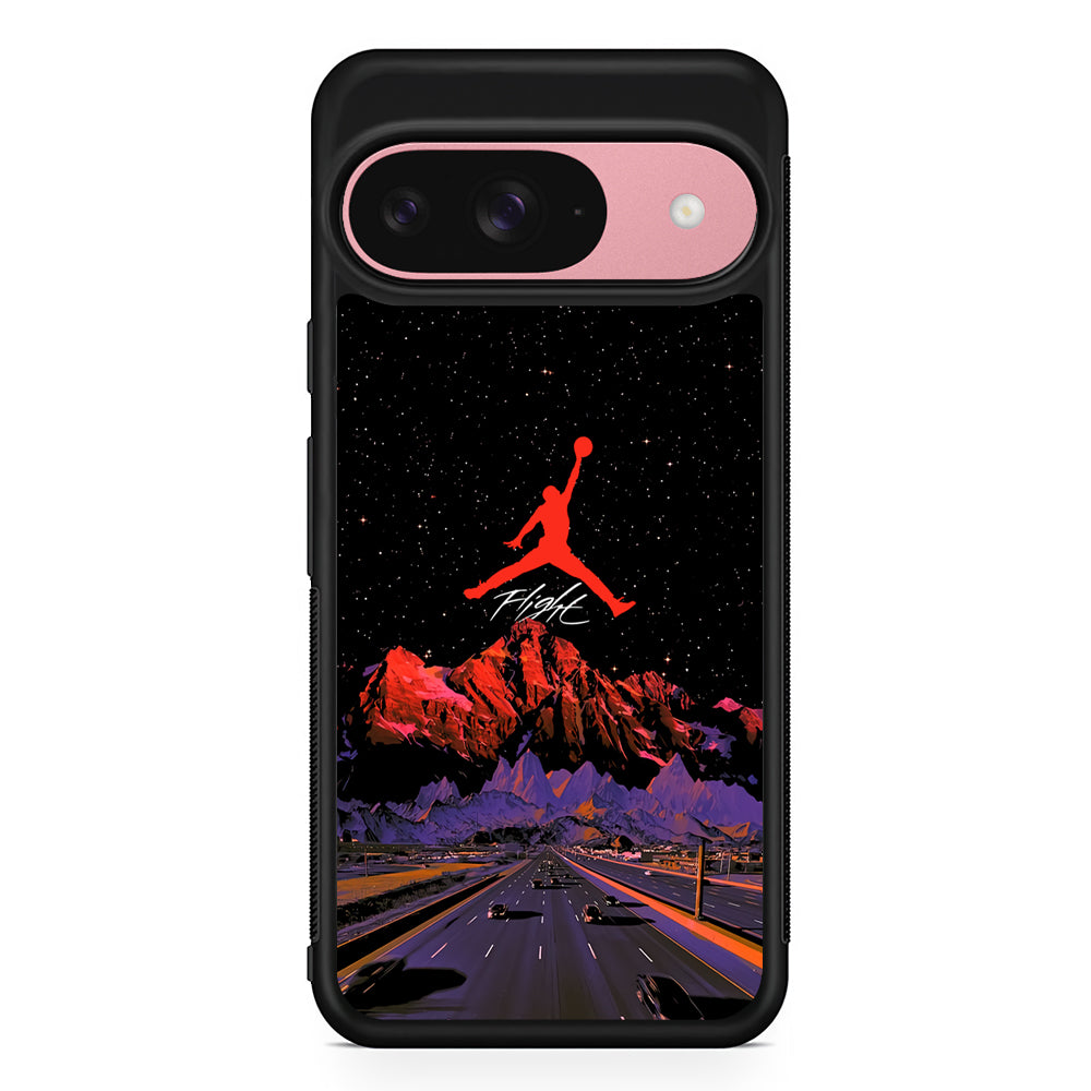 Air Jordan Night Road Landscape Google Pixel 9 Case | Google Pixel 9 Protective Rubber Case