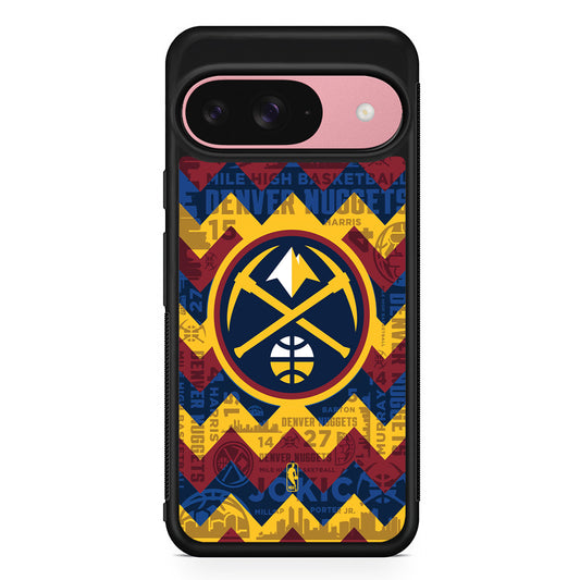 NBA Denver Nuggets Chevron Google Pixel 9 Case | Google Pixel 9 Protective Rubber Case