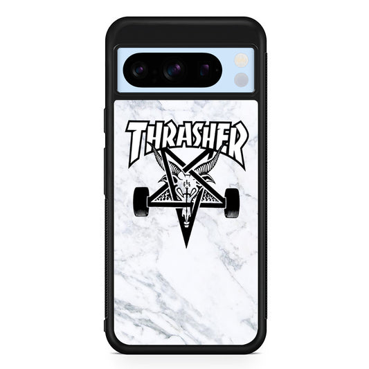 Thrasher x Pentagram White Marble Google Pixel 8 Pro Case | Premium Protective Case for Google Pixel 8 Pro