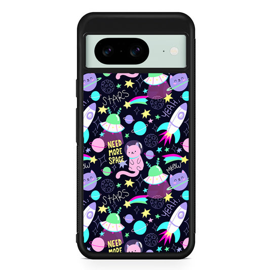Astronauts Rockets Cat Google Pixel 8 Case | Durable Protective Cover for Google Pixel 8