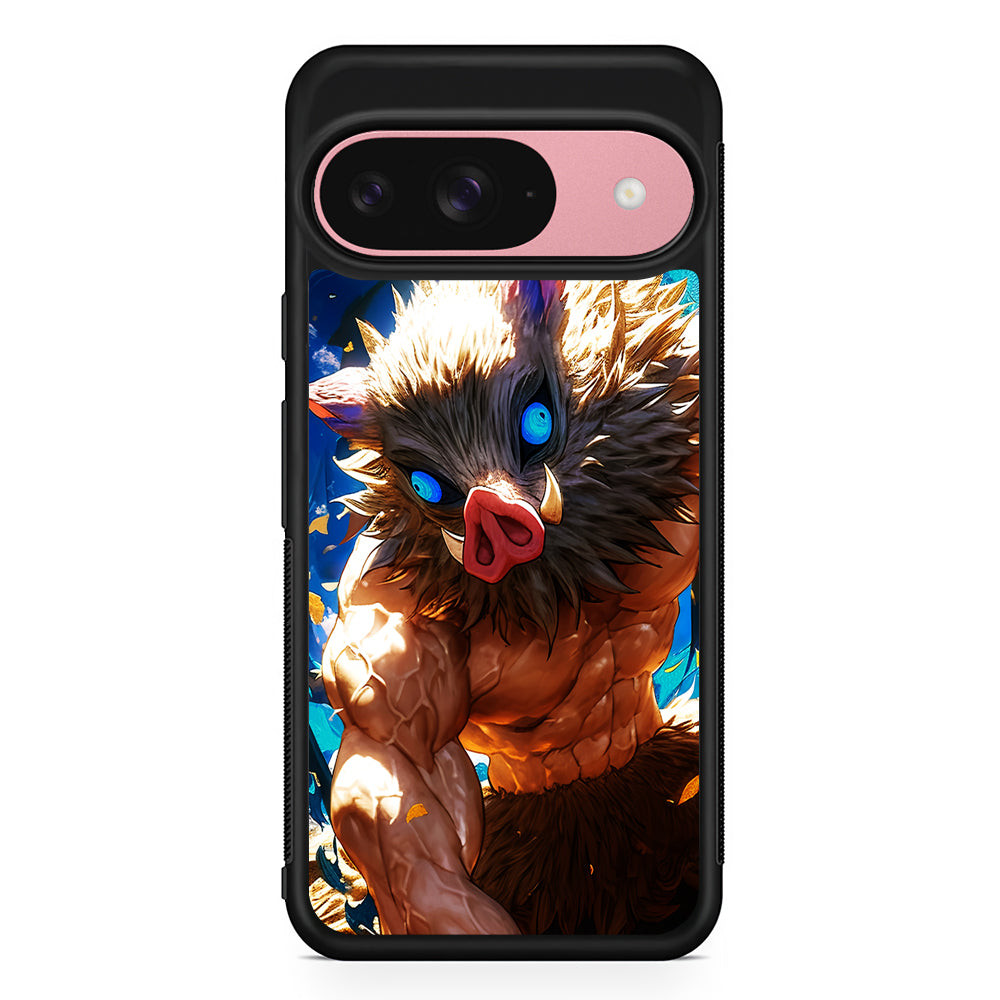 Demon Slayer Inosuke Wild Boar Mask Google Pixel 9 Case | Google Pixel 9 Protective Rubber Case