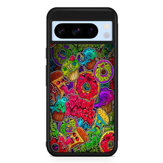 Colorful Scary Food Doodle Google Pixel 8 Pro Case | Slim Rubber Case for Google Pixel 8 Pro
