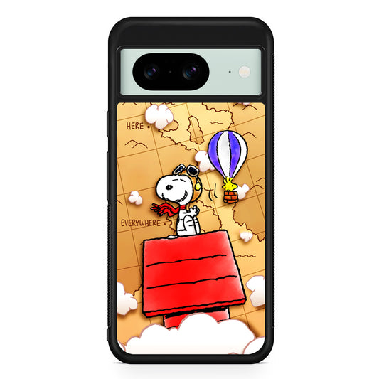 Snoopy Journey Around The World Google Pixel 8 Case | Durable Protective Cover for Google Pixel 8