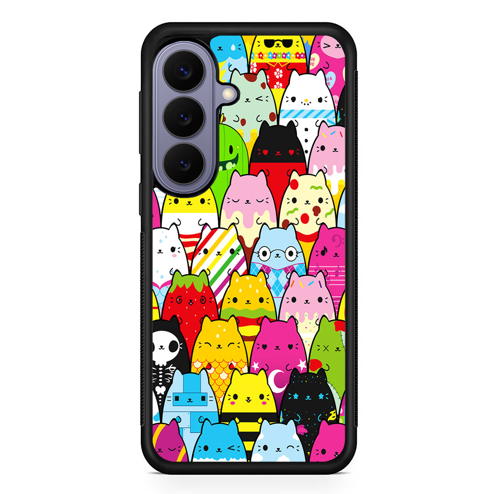 Various Cats Cartoon Samsung Galaxy S26 Case | Durable Rubber Case for Samsung Galaxy S26