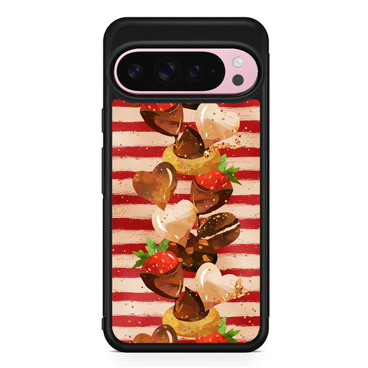 Strawberry in Chocolate and Cookie Google Pixel 9 Pro XL Case | Protective Cover
