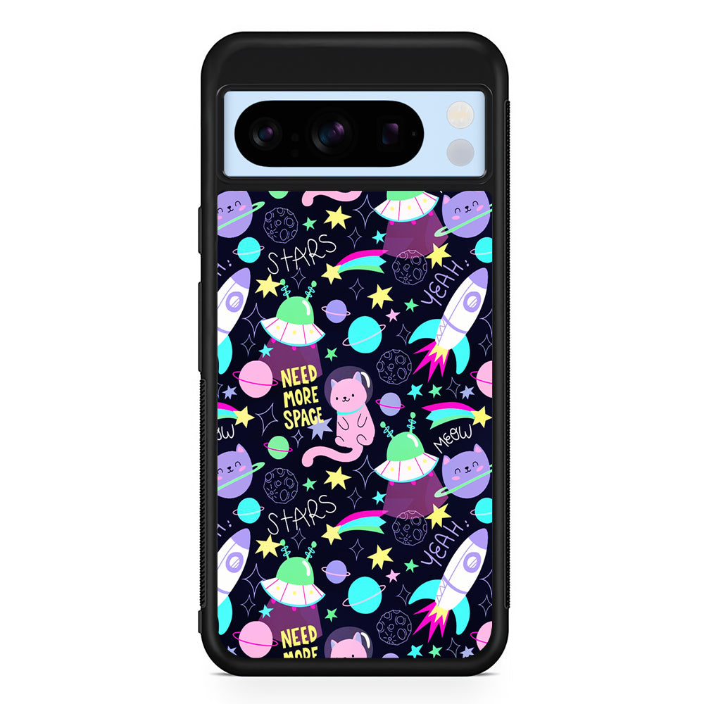 Astronauts Rockets Cat Google Pixel 8 Pro Case | Slim Rubber Case for Google Pixel 8 Pro