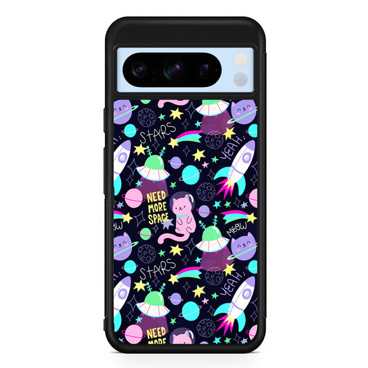 Astronauts Rockets Cat Google Pixel 8 Pro Case | Slim Rubber Case for Google Pixel 8 Pro
