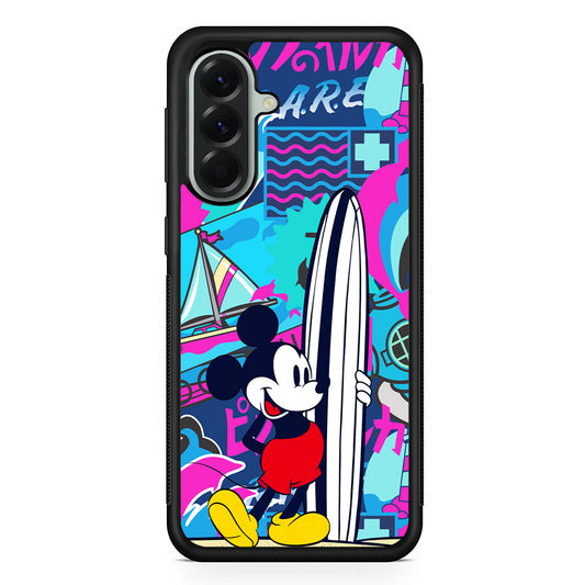 Mickey Mouse Surf Board Samsung Galaxy A56 Case | Samsung Galaxy A56 Protective Rubber Case