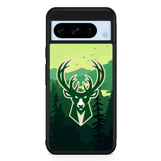 NBA Milwaukee Bucks Forest Google Pixel 8 Pro Case | Slim Rubber Case for Google Pixel 8 Pro