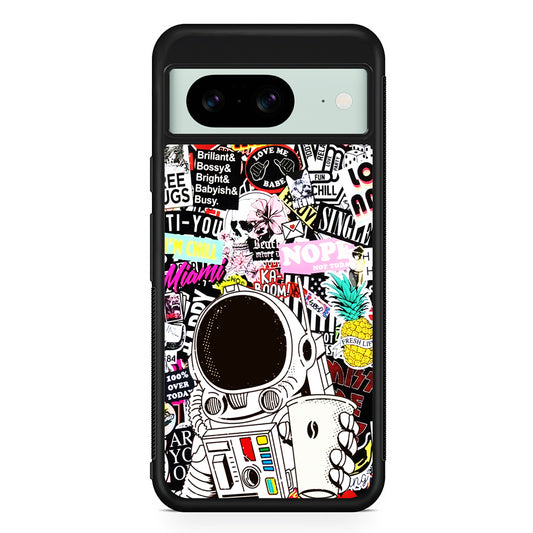 Astronauts Coffee Cheers Google Pixel 8 Case | Durable Protective Cover for Google Pixel 8