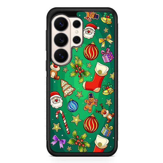 Christmas Ornaments Pattern Green Samsung Galaxy S26 Ultra Case | Slim Protective Case for Samsung Galaxy S26 Ultra