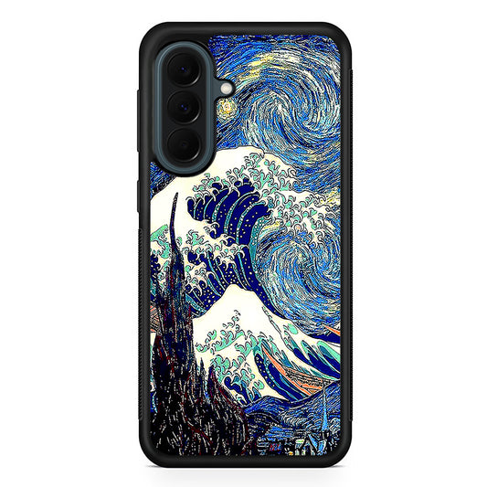 The Great Wave The Starry Night Samsung Galaxy A37 Case | Samsung Galaxy A37 Rubber Phone Case