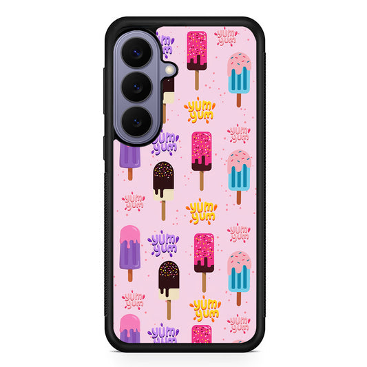 Pink Colourful Cute Ice Cream Samsung Galaxy S26 Case | Durable Rubber Case for Samsung Galaxy S26