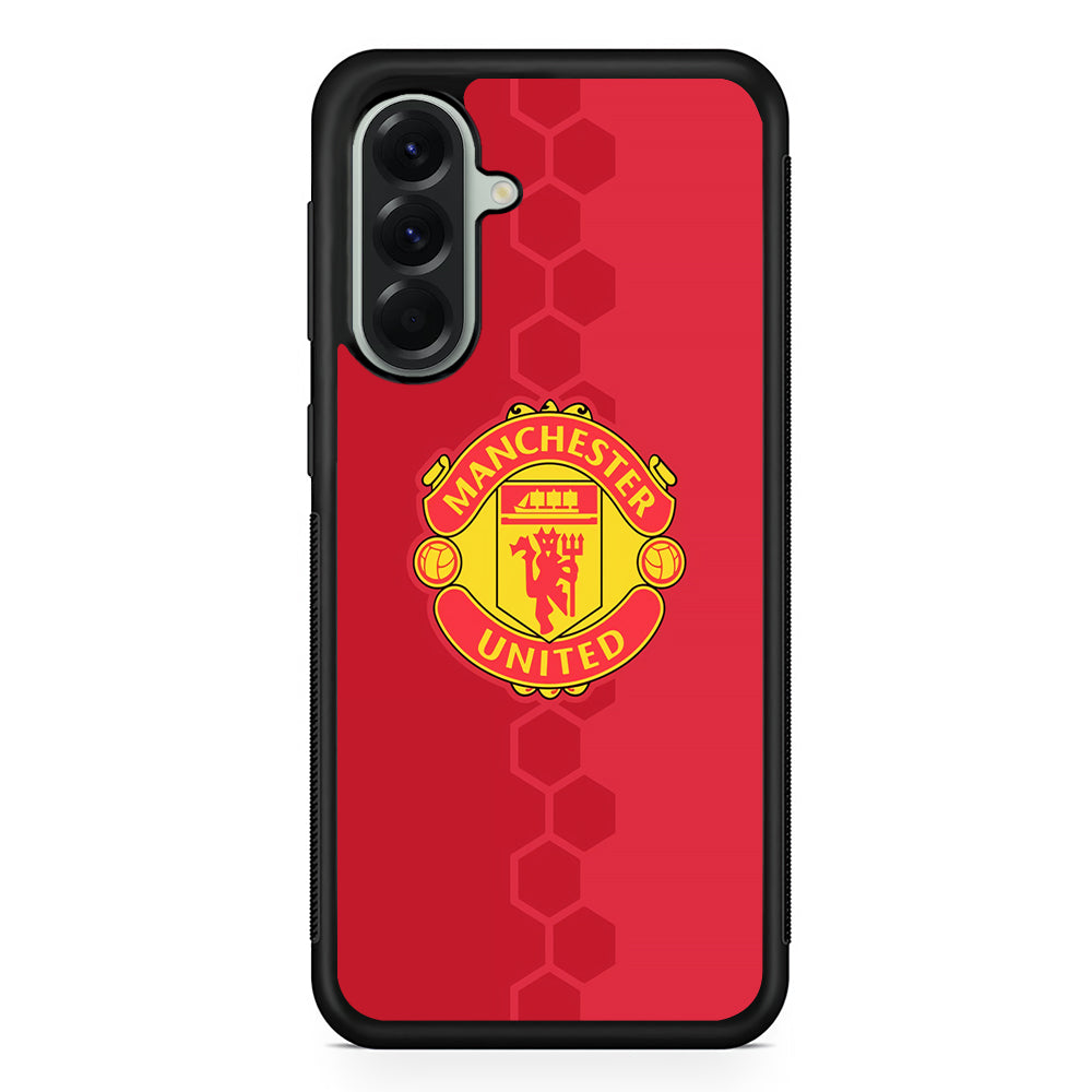 Manchester United Red Emblem Samsung Galaxy A56 Case | Samsung Galaxy A56 Protective Rubber Case