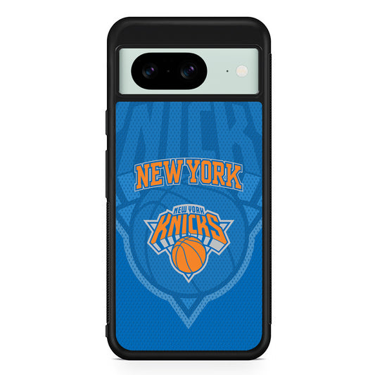 NBA New York Knicks Blue Patern Google Pixel 8 Case | Durable Protective Cover for Google Pixel 8