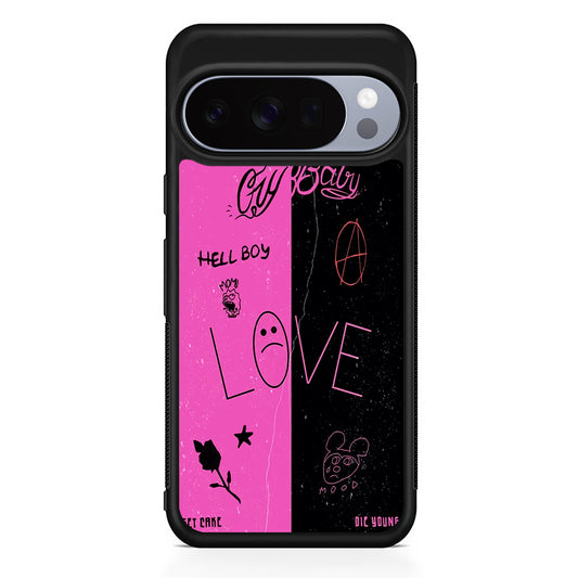 Lil Peep Pink and Black Google Pixel 10 Pro Case | Slim Google Pixel 10 Pro Rubber Case
