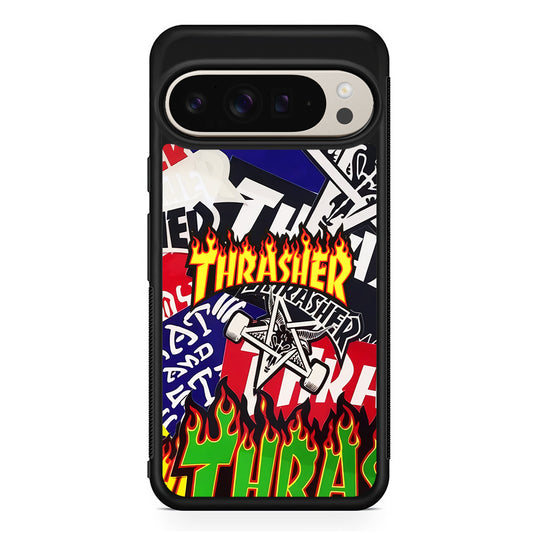 Thrasher Sticker Flat Google Pixel 9 Pro Case | Slim Protective Cover