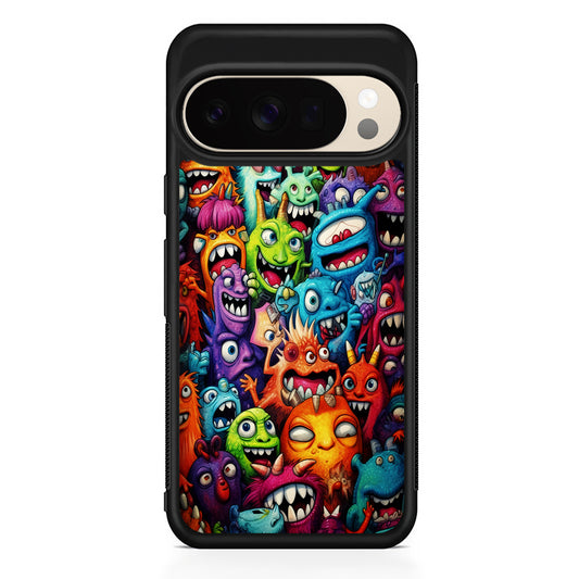 A Lot of Monsters Doodle Google Pixel 10 Pro XL Case | Slim Google Pixel 10 Pro XL Protective Case