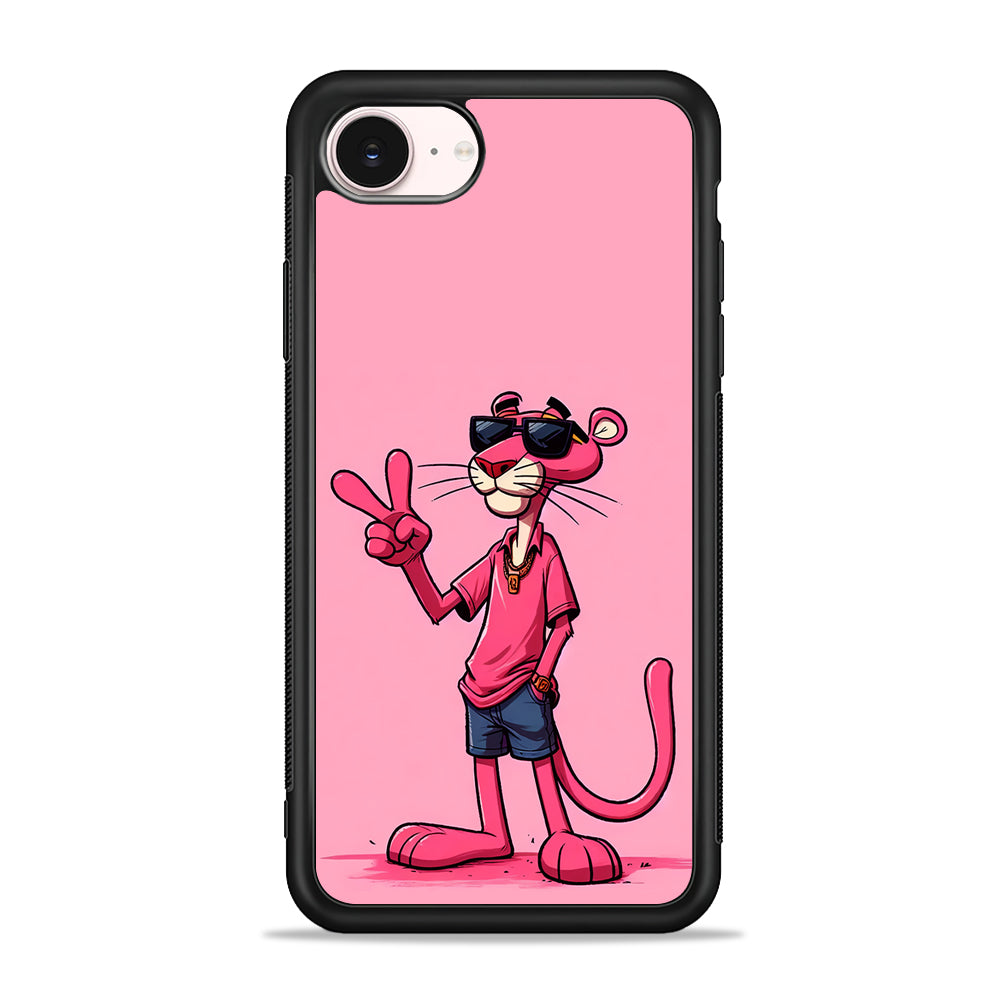 Pink Panther Wearing Glasses iPhone 17e Case - Silicone Case