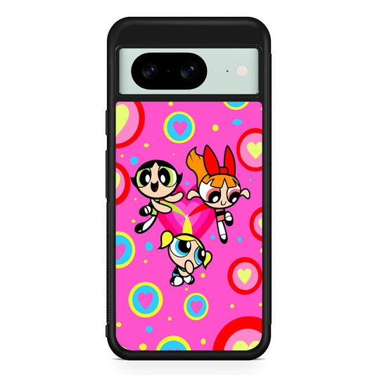 The Powerpuff Girls Love Pattern Google Pixel 8 Case | Durable Protective Cover for Google Pixel 8