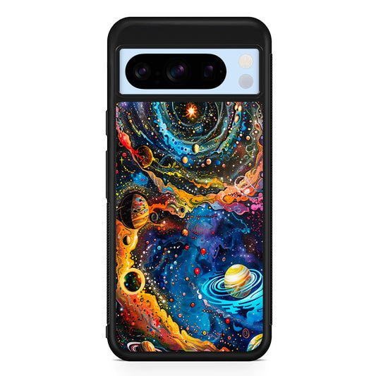 Colorful Galaxy Many Planets Google Pixel 8 Pro Case | Slim Rubber Case for Google Pixel 8 Pro