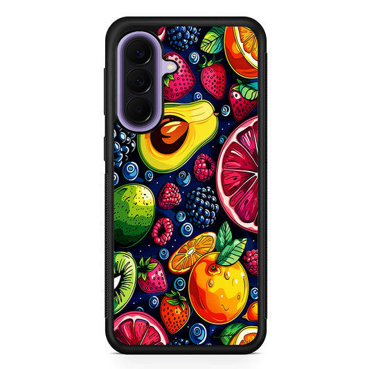 Colorful Mixed Sweet Fruits Samsung Galaxy A57 Case | Slim Samsung Galaxy A57 Rubber Case