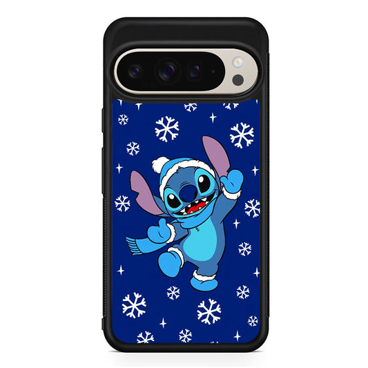 Stitch Navy Winter Google Pixel 9 Pro Case | Slim Protective Cover