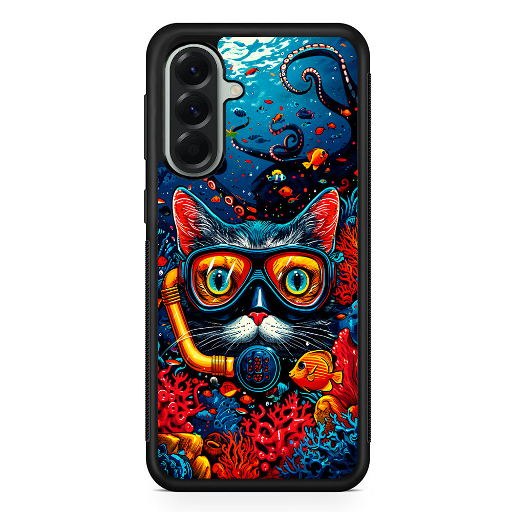 Kitty Cat Under The Sea Samsung Galaxy A56 Case | Samsung Galaxy A56 Protective Rubber Case