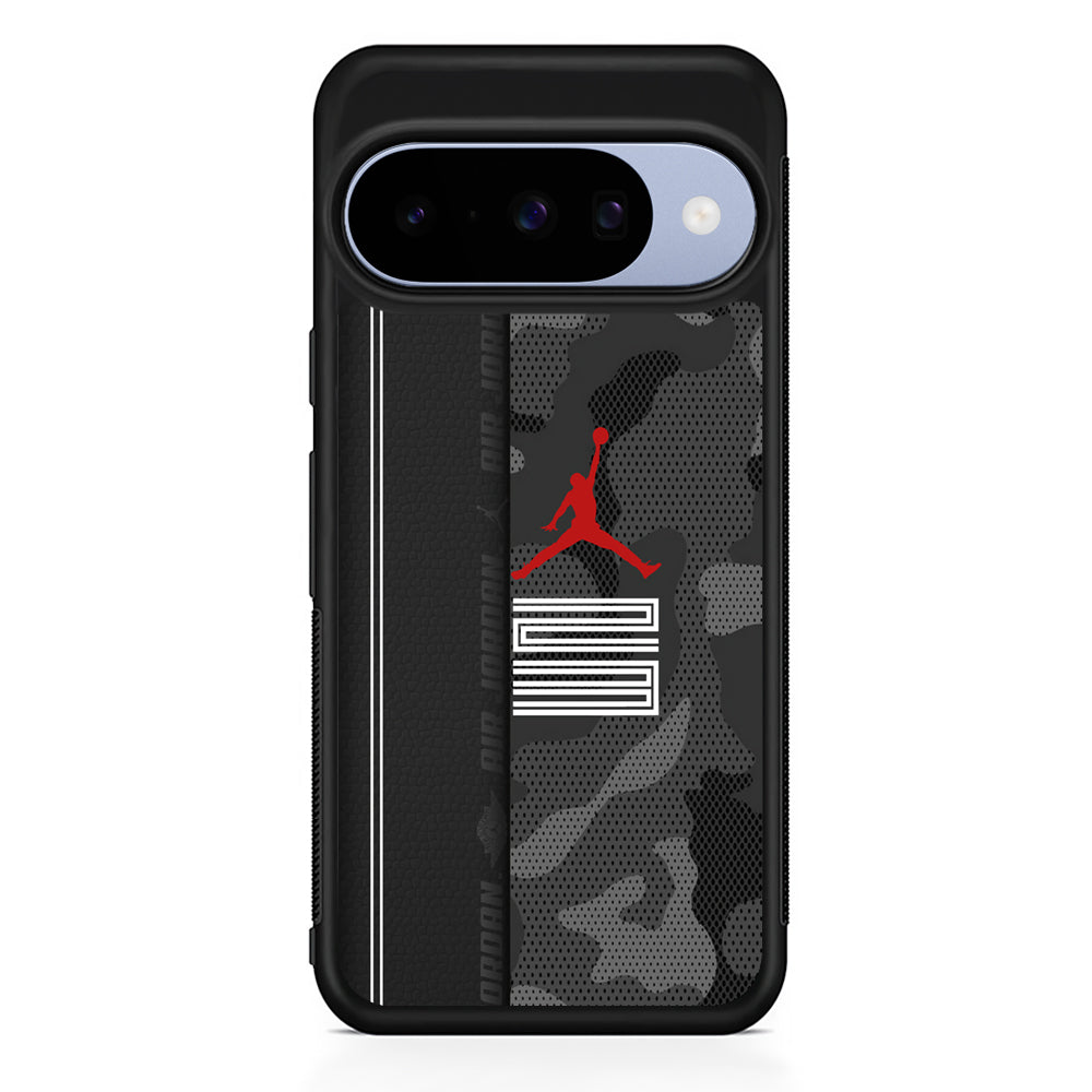 Air Jordan Emblem on Leather Google Pixel 10 Case | Google Pixel 10 Rubber Protective Case