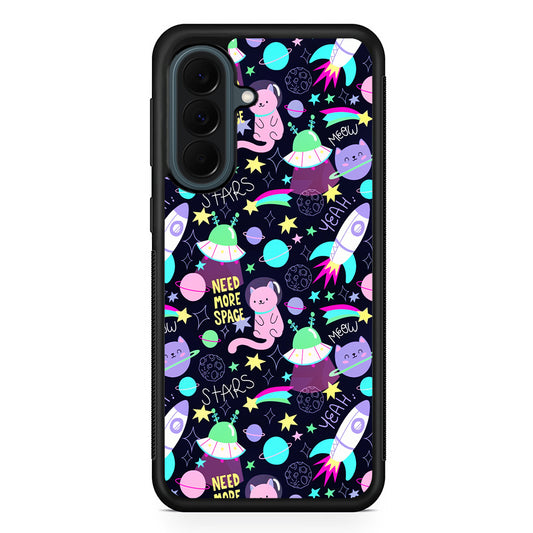 Astronauts Rockets Cat Samsung Galaxy A37 Case | Samsung Galaxy A37 Rubber Phone Case