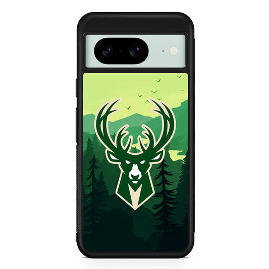 NBA Milwaukee Bucks Forest Google Pixel 8 Case | Durable Protective Cover for Google Pixel 8