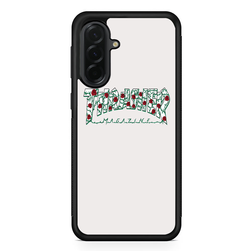 Thrasher White Milk Rose Floral Samsung Galaxy A36 Case | Durable Samsung Galaxy A36 Cover