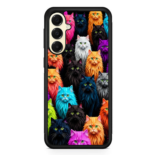 A Group of Colorful Cats Samsung Galaxy A16 Case | Slim Rubber Samsung Galaxy A16 Case