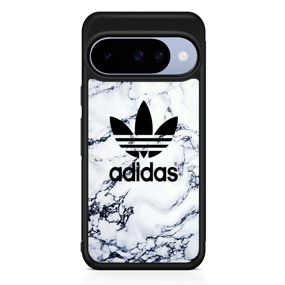 Adidas White Marble Google Pixel 10 Case | Google Pixel 10 Rubber Protective Case